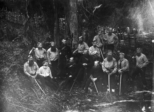 Officers of the New Zealand Constabulary Field Force at Parihaka, November 1881