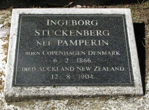 Ingeborg Stuckenberg's gravestone, Waikaraka cemetery, Onehunga