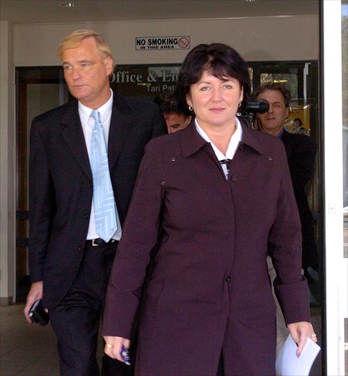 Lesley Martin leaving court