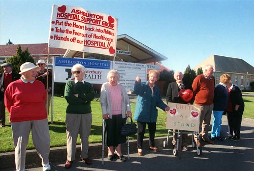Ashburton Hospital closure protest, 1990s