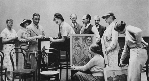 A 1936 photograph of The Group, an association of artists formed in reaction to the conservative art establishment