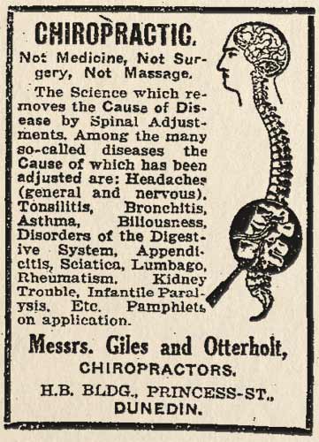 Early chiropractic advertisement