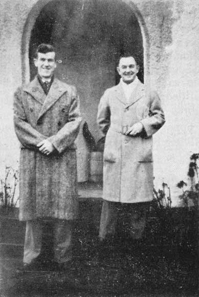 Hillary with Herbert Sutcliffe, 1940