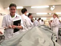 Medical students in the dissecting room
