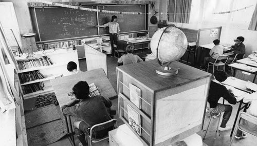 Residential institutions: classroom at Epuni Boys Home, 1974