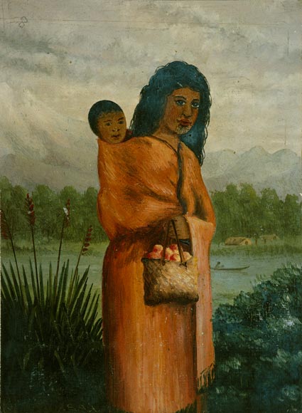 Māori woman with child