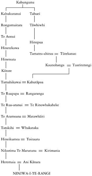 Whakapapa of Niniwa-i-te-rangi