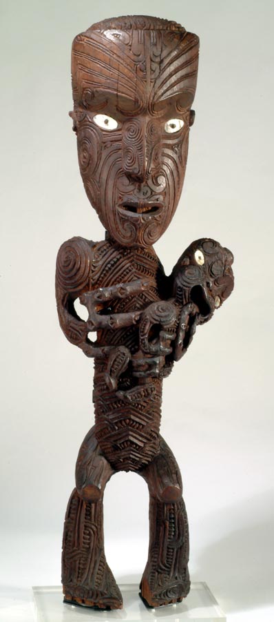 Catholicism and Māori: carved Madonna and child, 1840s