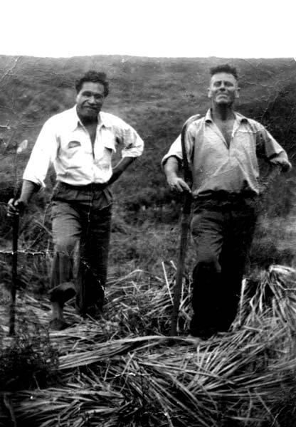 Hone Tuwhare with R. A. K. Mason, 1940s