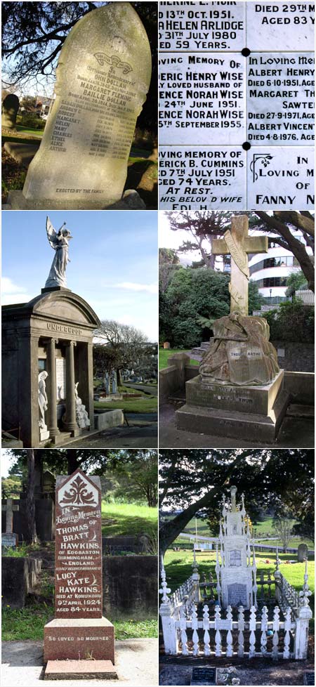 Headstones and plaques