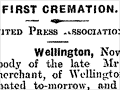 First cremation, 1909