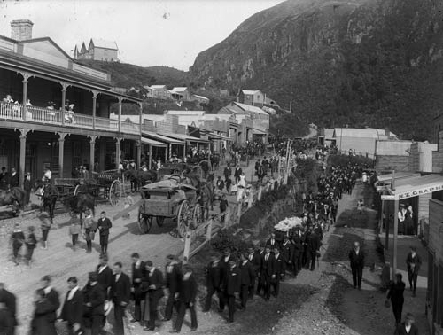 Funeral procession at Karangahake