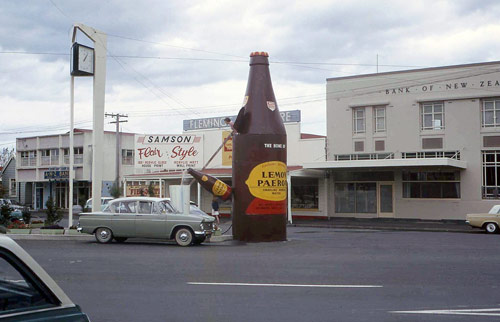 Paeroa: L&P bottle, 1968
