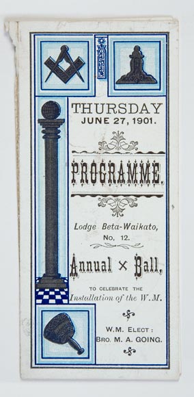 Masonic ball programme, 1901
