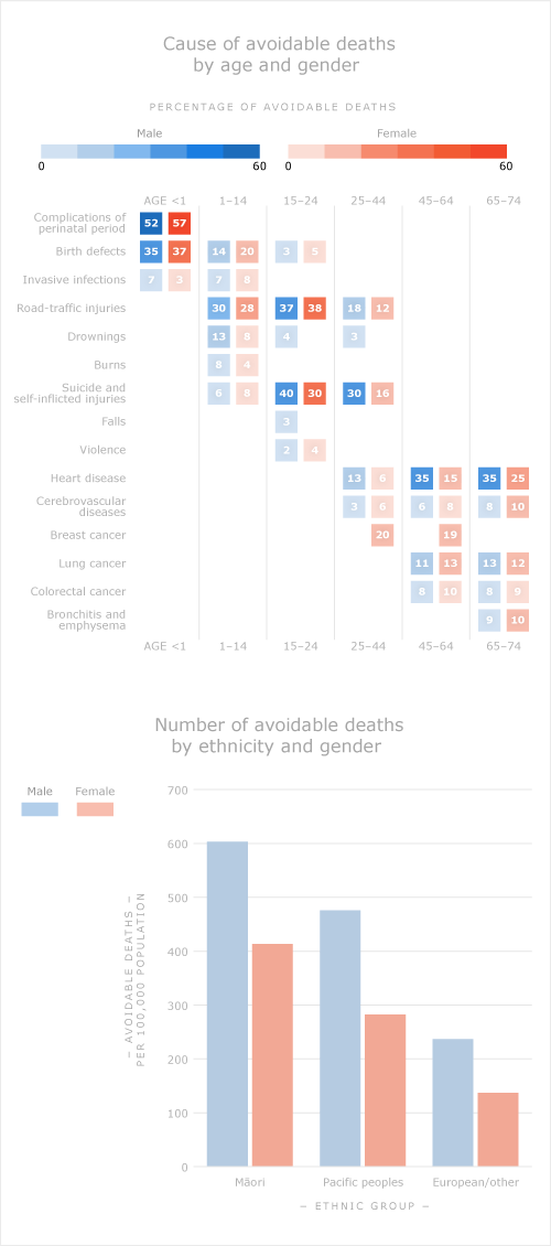 Avoidable deaths by ethnicity, age and gender, 1997–2001