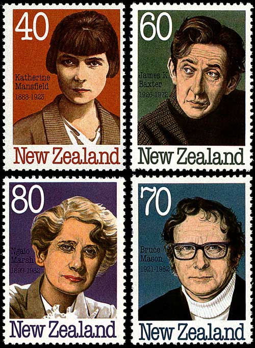 New Zealand writers on stamps