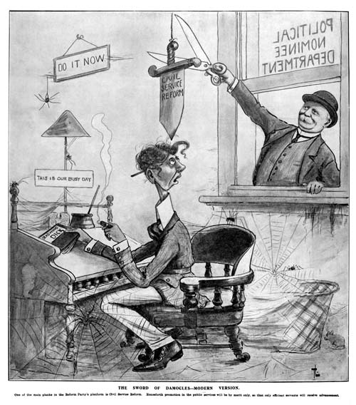 Cartoon about civil-service reform, 1912