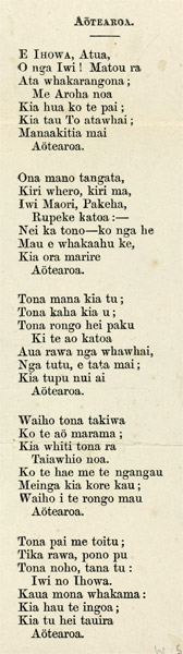 Anthems in Māori: 'Aotearoa'