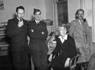 Members of the War History Branch including Ruth Ross and John Dobrée Pascoe (far right), about 1945