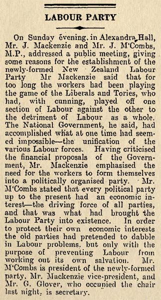 Founding the Labour Party, 1916