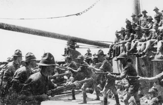 Ship-board drill, 1917