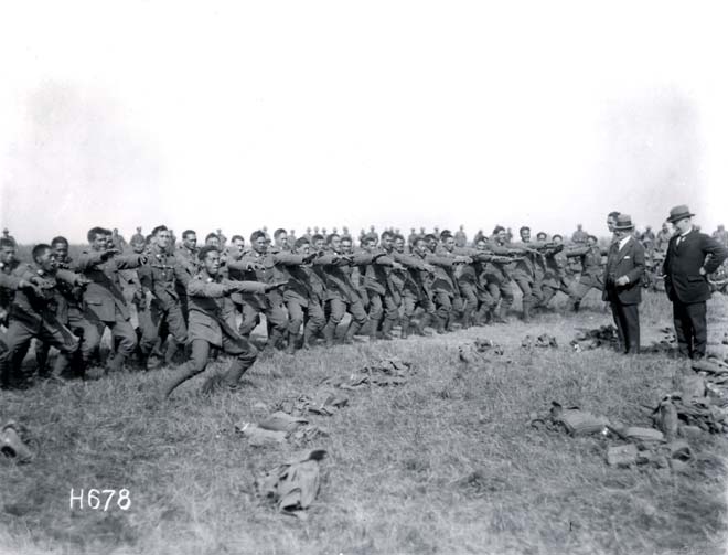 Pioneer Battalion performing a haka 