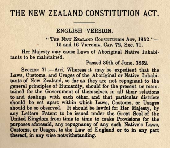 Constitution Act 1852 