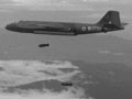 Canberra bomber in action, Malaya, 1958