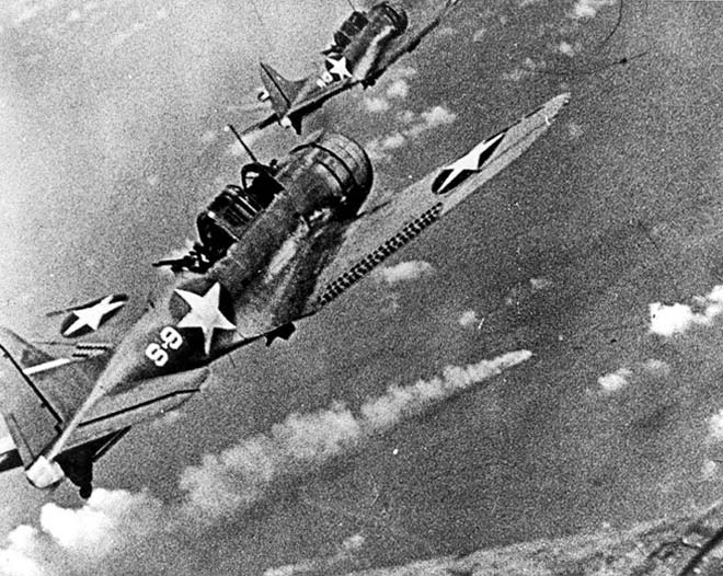 Dive bombers in the Battle of Midway