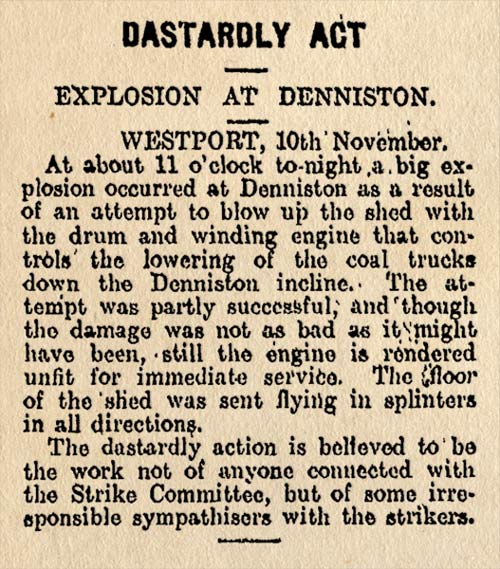 Bomb explosion at Denniston
