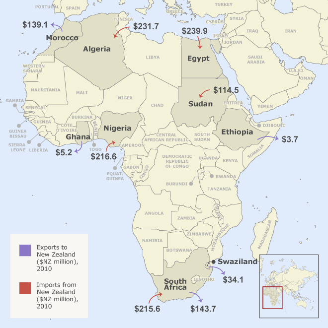 New Zealand's trade with Africa