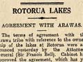 Rotorua lakes agreement, 1922