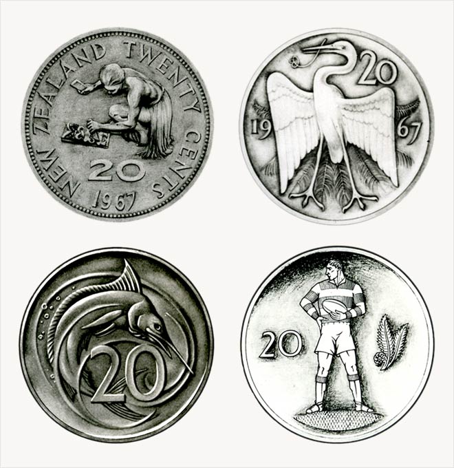 Rejected designs for new decimal coins