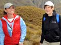 Helen Clark and Shania Twain at Motatapu track