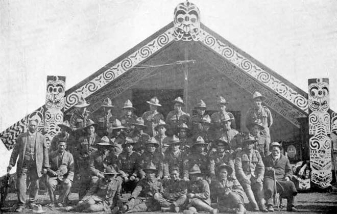 Ngāti Tūwharetoa soldiers at Ōpaea, Taihape