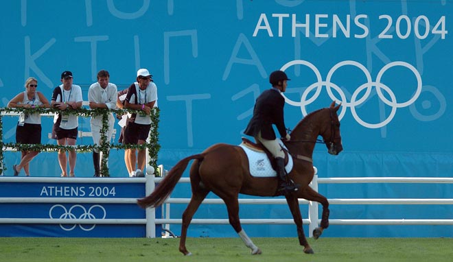 Blyth Tait competing at the Athens Olympics, 2004