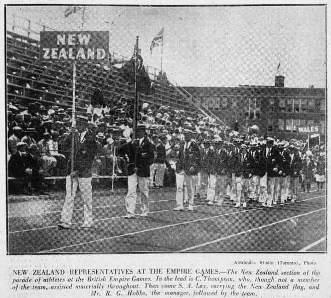 New Zealand at the opening of the first British Empire Games, Ontario, 1930