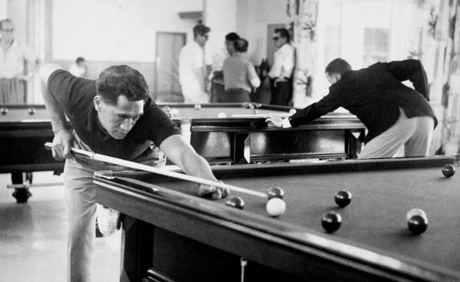 Snooker at a workingmen's club, 1965