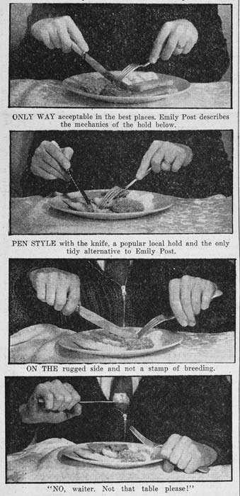 How to hold a knife and fork