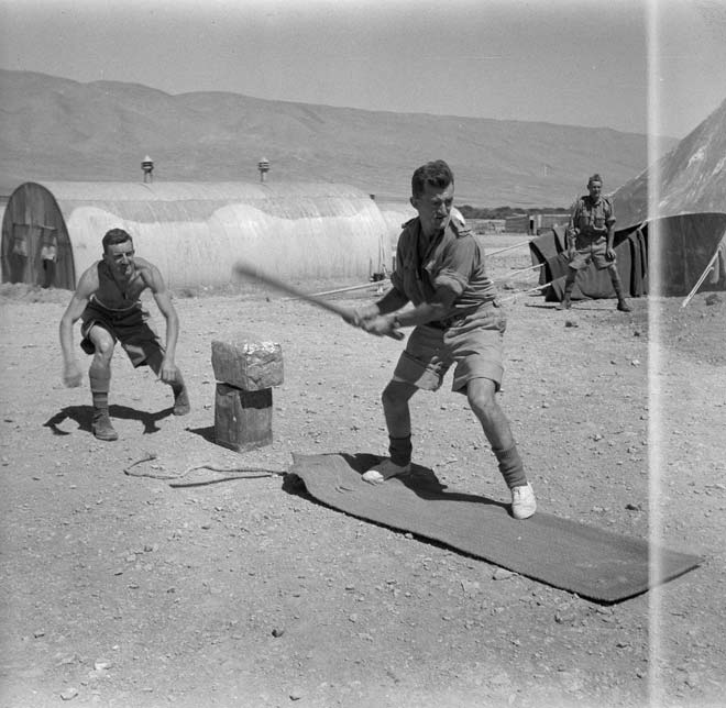 Playing cricket in Syria, May 1942