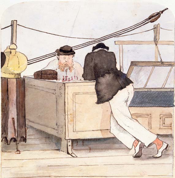 Chess on board ship, 1865