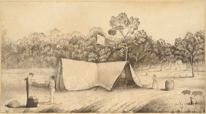 Settler's tent, 1841