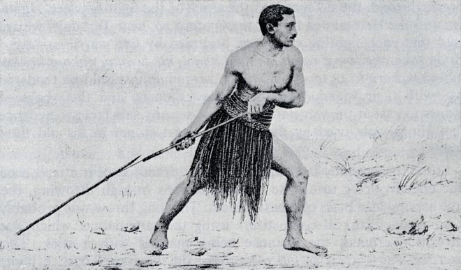 Spear throwing with the kataha