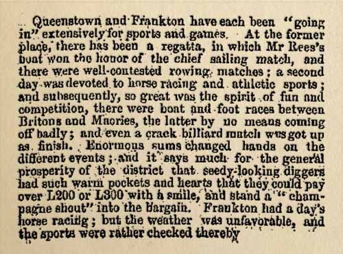 Central Otago sports, 1863