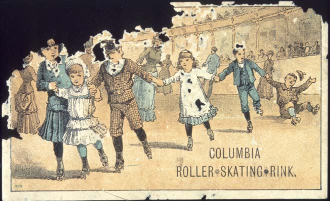 Roller skating rink ticket, 1887