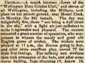 Report of Wellington cricket match, 1860