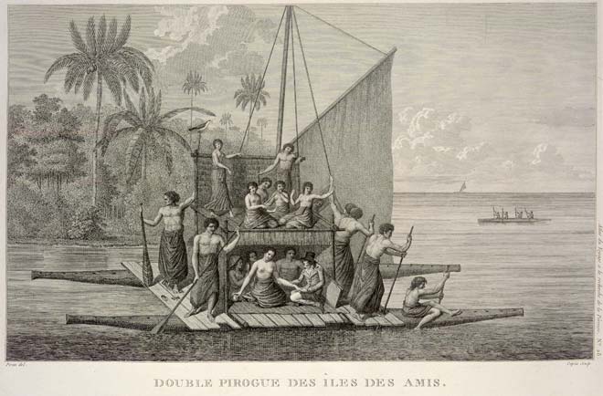 Double-hulled waka, Tonga, 1790s