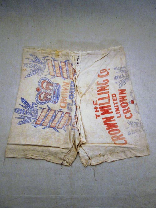 Boy’s shorts lining made from a flour bag, 1930s