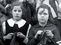 Schoolgirls knitting for the war, 1917