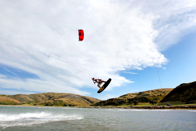 Brian Walters kite surfing